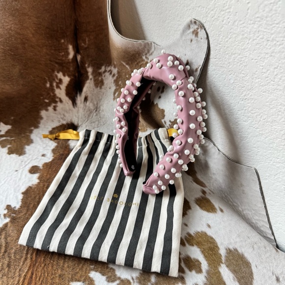 Lele Sadoughi Pearl Pink Knot Headband - Picture 3 of 8
